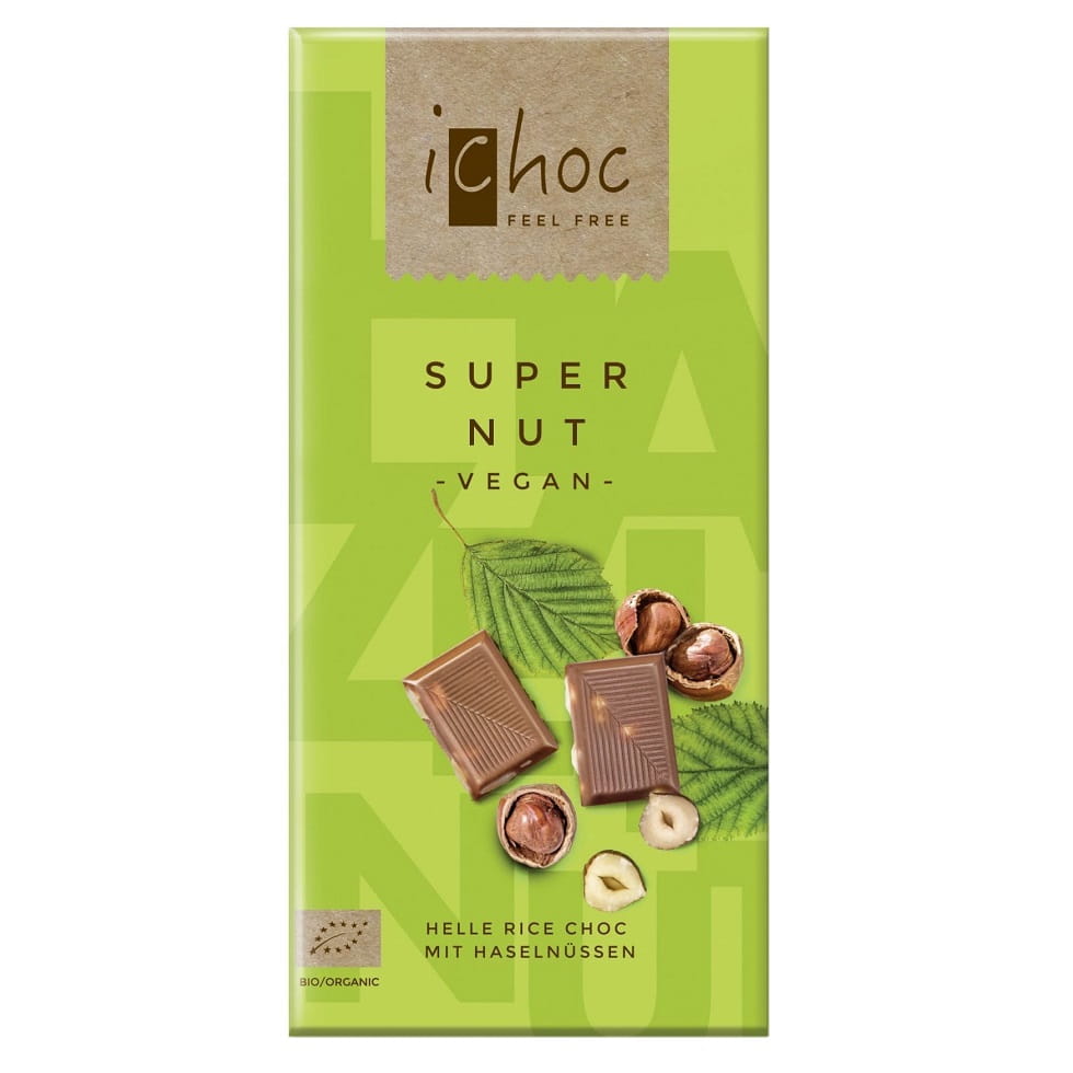 Ichoc-Schokolade mit Haselnüssen (auf einem Reisgetränk) BIO 80 g - VIVANI
