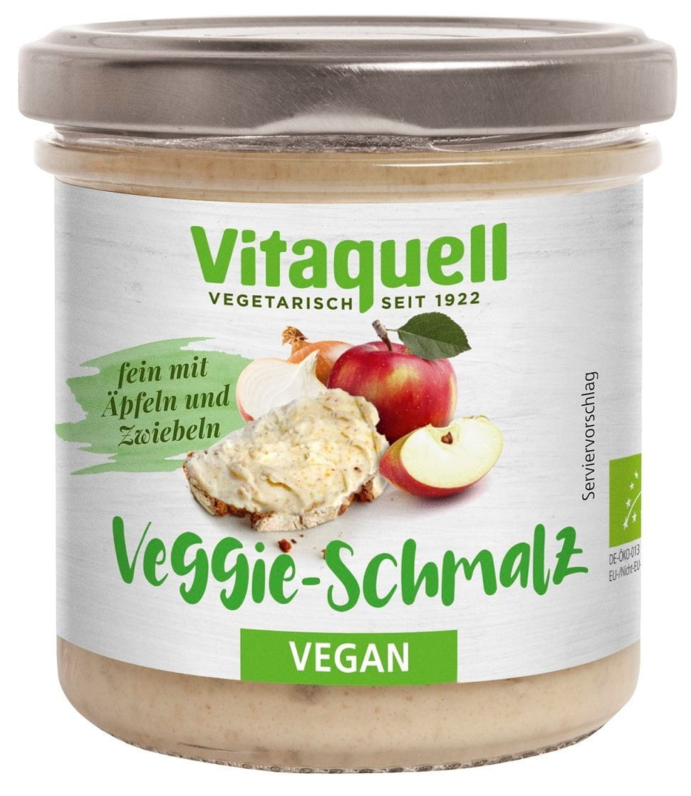 Veganes Schmalz mit Röstzwiebeln und Apfel BIO 125 g - VITAQUELL
