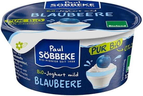 Heidelbeer-Sahnejoghurt (38% Milchfett) BIO 150 g - SOBBEKE
