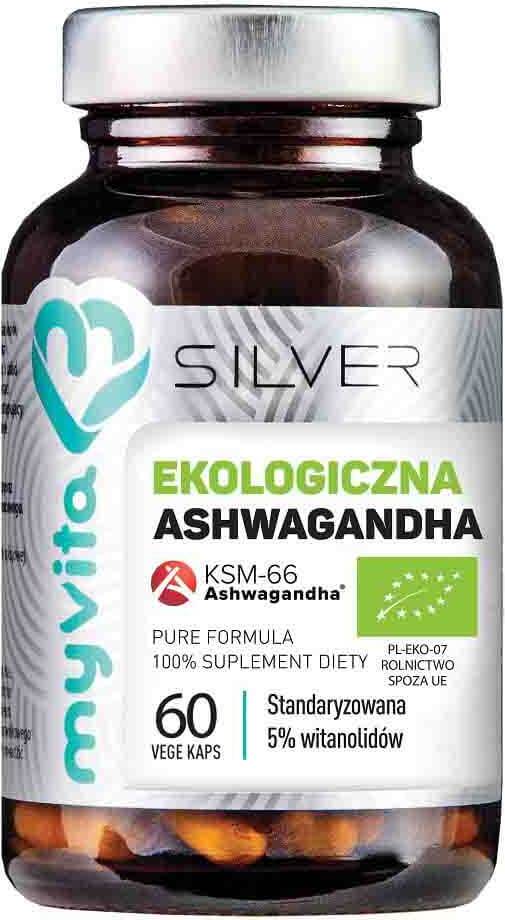Bio Ashwagandha KSM - 66 Ginseng - Indischer Ginseng BIO 200 MG 60 Kapseln MYVITA SILVER