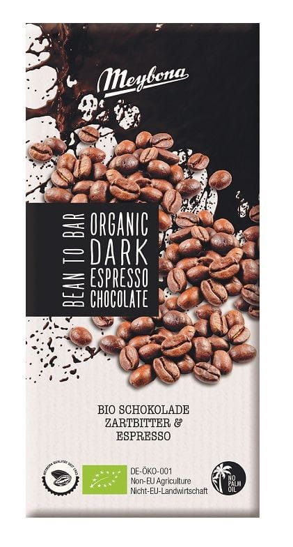 Dunkle Schokolade mit zerkleinerten Espressobohnen BIO 100 g - MEYBONA
