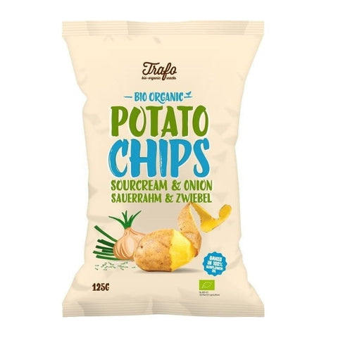 Kartoffelchips mit Rahm- und Zwiebelgeschmack BIO 125 g - TRAFO