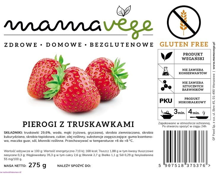 Glutenfreie Knödel mit Erdbeeren 275 g MAMAVEGE