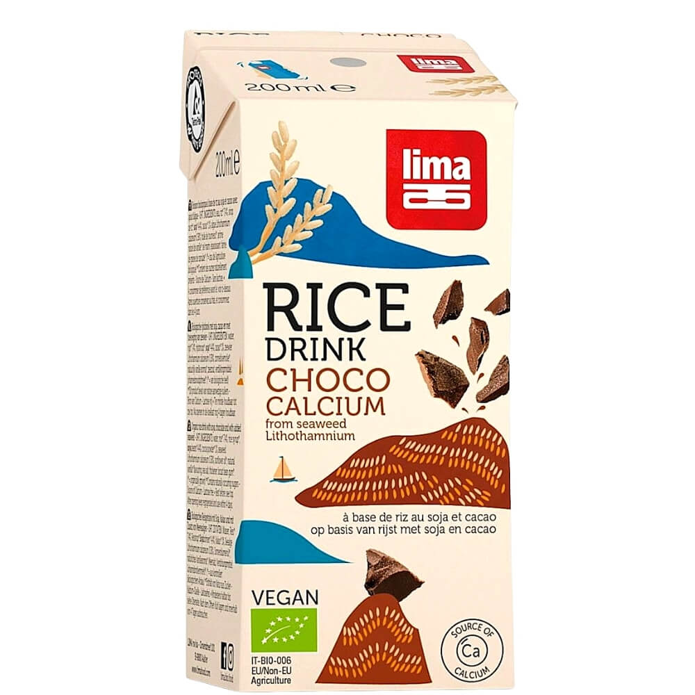 Reisgetränk - Kakao mit Calcium aus Meeresalgen Glutenfrei BIO 200 ml - LIMA