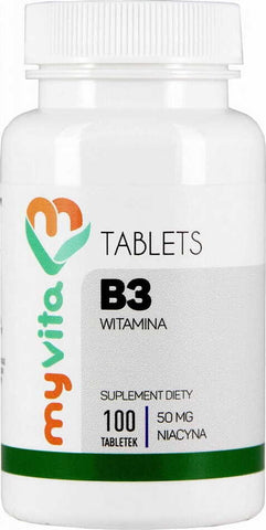 Vitamin B3 Niacin 50mg 100 Tabletten MYVITA