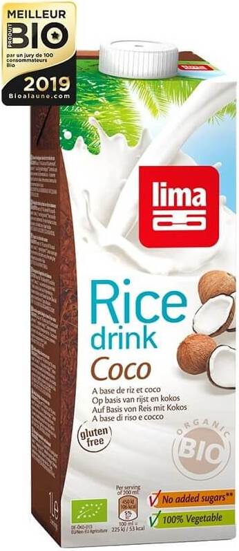 Reisgetränk mit Kokosgeschmack glutenfrei BIO 1000 ml - LIMA