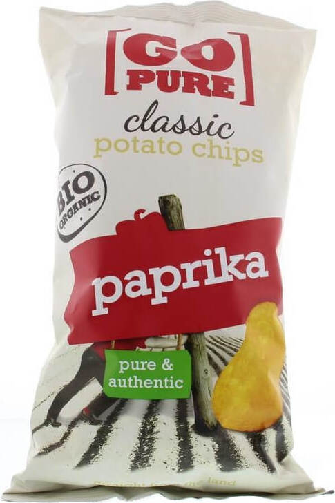 Glutenfreie Paprika-Chips ohne Zucker BIO 125 g GO PURE