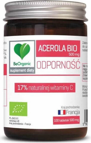 Acerola 500 MG 17% natürliche Vitamin-C-Resistenz 100 Tabletten von beorganic MEDICALINE