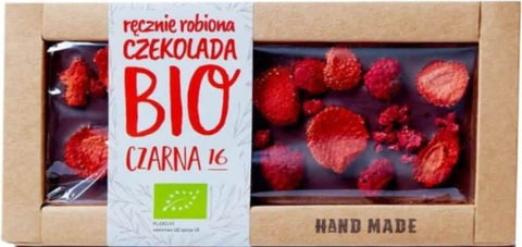 Dessertschokolade mit Erdbeeren und Himbeeren BIO 53 g - STAROPOLSKA SÜSSWAREN