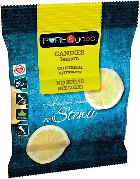 Zuckerfreie Zitronenbonbons mit Steviolglycosiden aus Steviabonbons Zitrone 50 g PURE & GOOD