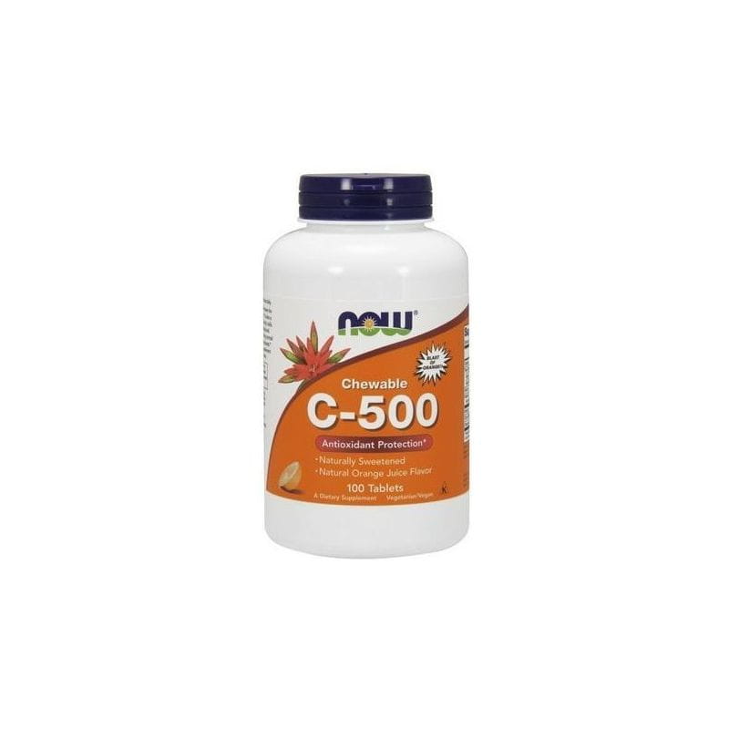 Vitamin C 500 MG Lutschtabletten, Orangengeschmack 100 Tabletten NOW FOODS