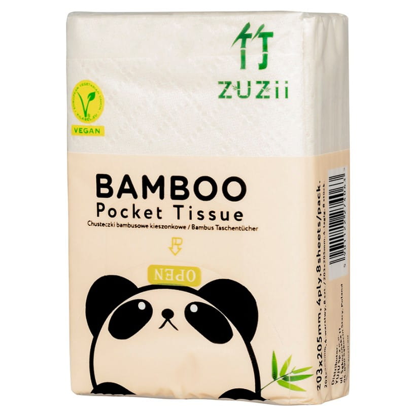 Hygienische Bambustücher 4 - Lagen Tasche 8 Stück ZUZII