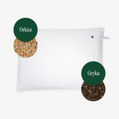 Cojín de dormir con trigo sarraceno y cáscara de espelta para adultos blanco (45 x 60 cm) - ALMOHADAS DE PLANTULAS