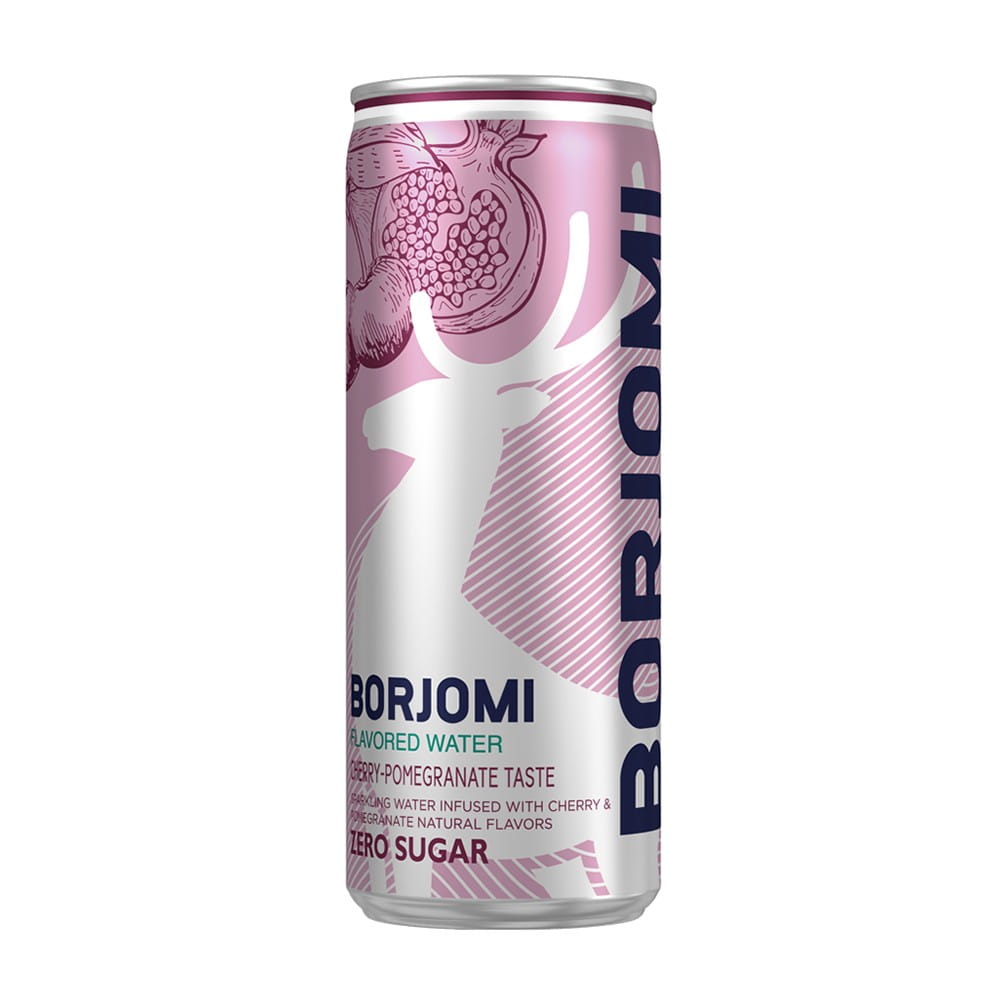 Cherry and pomegranate flavored drink, 330 ml can - BORJOMI